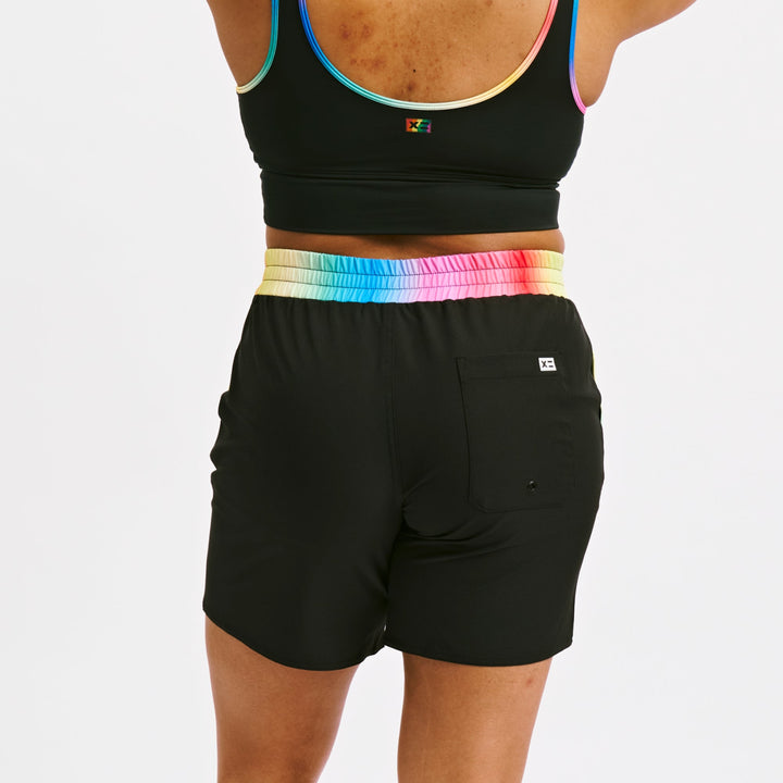 Swim 7" Heritage Board Shorts - Black Rainbow Ombre