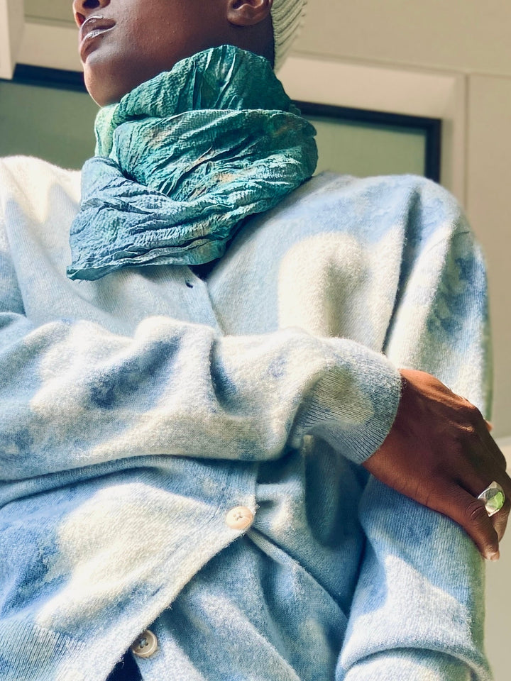 Geode, Botanically dyed 100% cashmere V neck cardigan