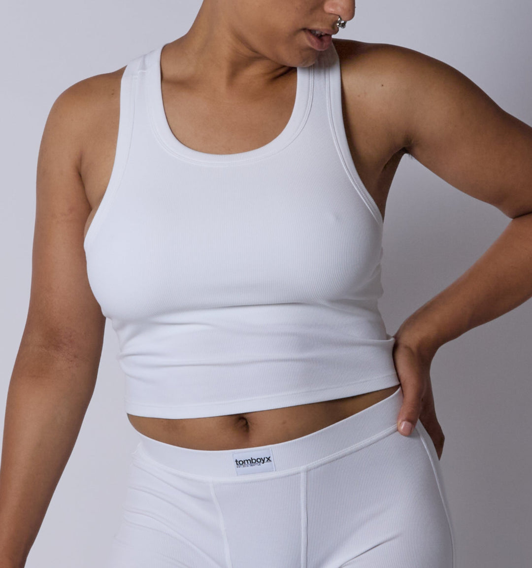 Bamboo Rib Bra Top - Bright White