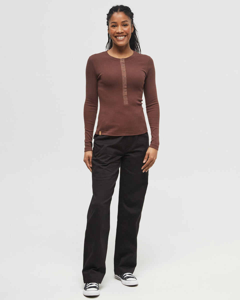 Rib Snap Placket Henley