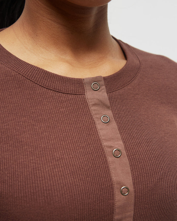 Rib Snap Placket Henley