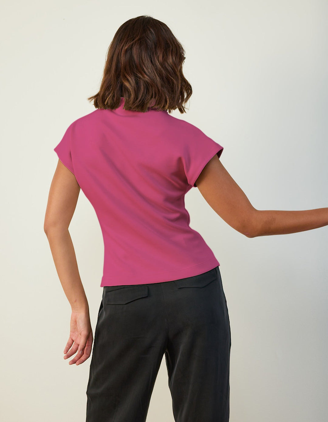 Cap Sleeve Mock Neck Top