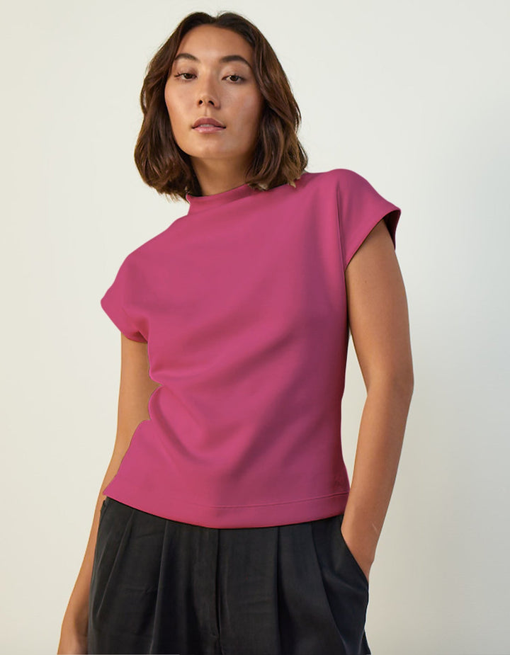 Cap Sleeve Mock Neck Top