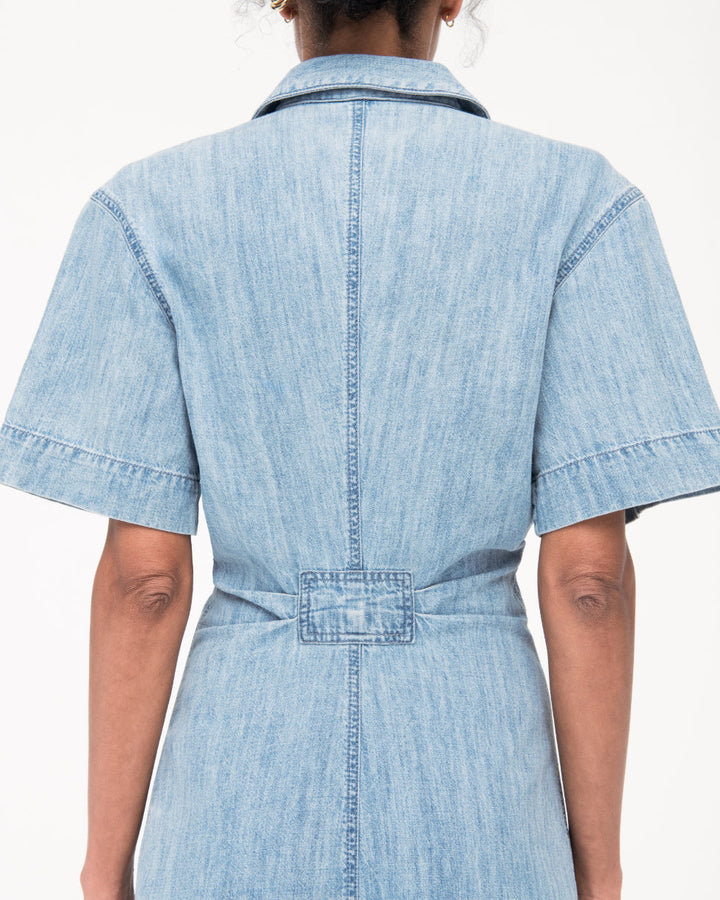 Chambray Bias Shirt Dress