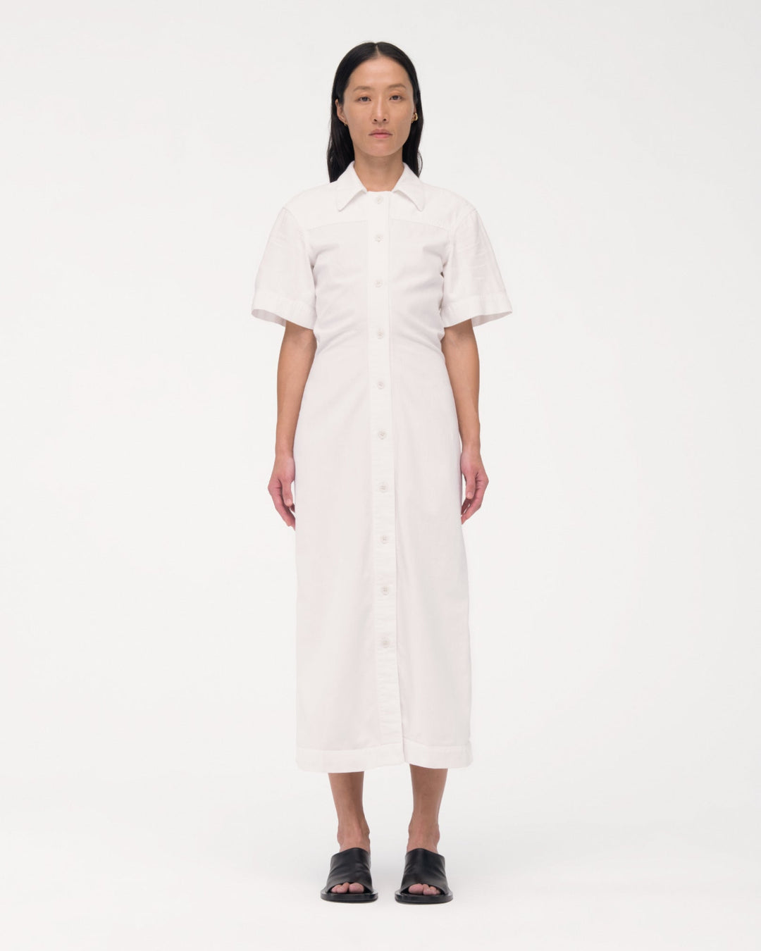 Chambray Bias Shirt Dress