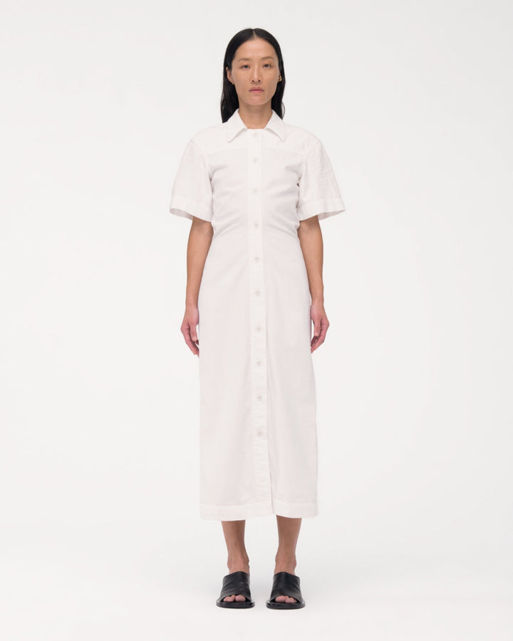 Chambray Bias Shirt Dress