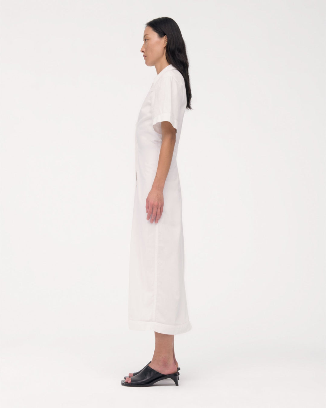 Chambray Bias Shirt Dress