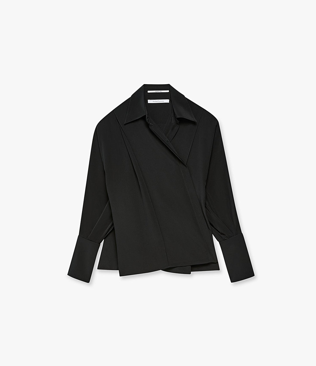 Silk Pleated Wrap Shirt