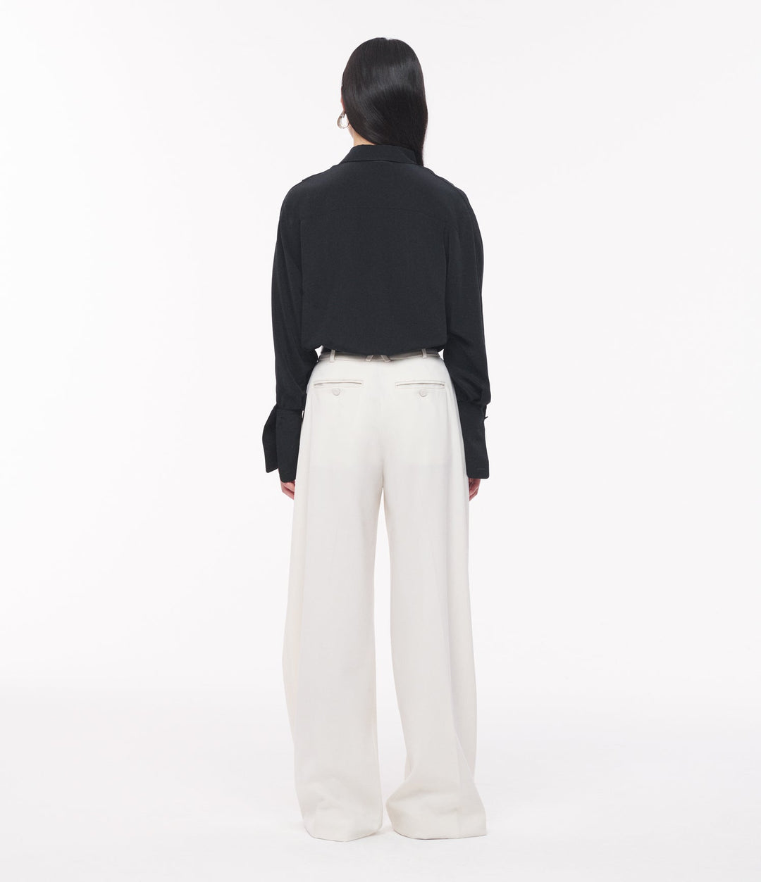 Silk Pleated Wrap Shirt