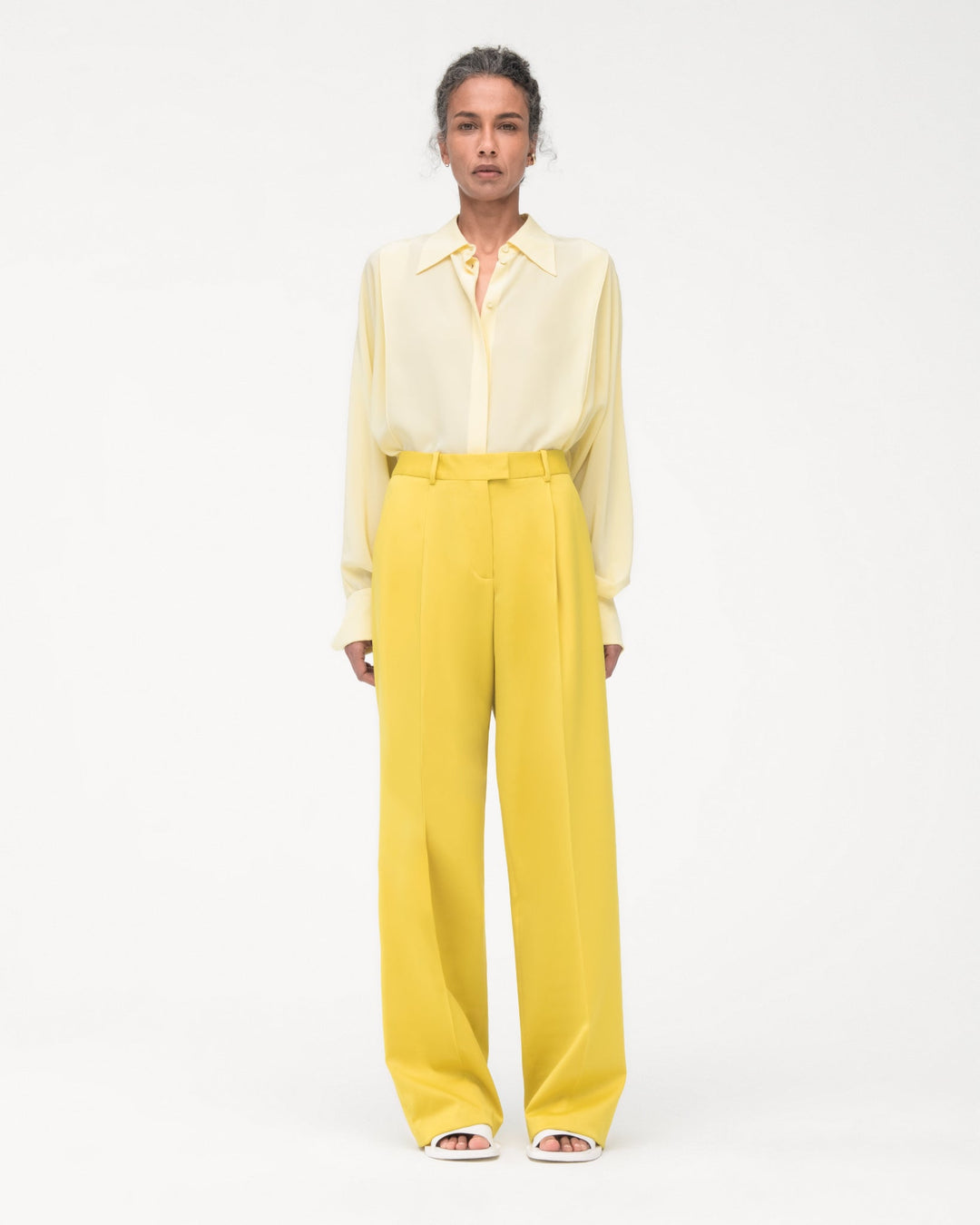 Silk Pleated Wrap Shirt