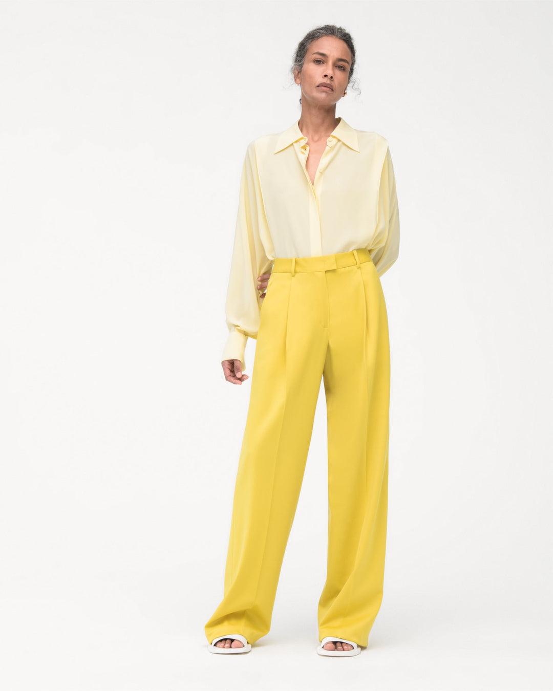 Silk Pleated Wrap Shirt