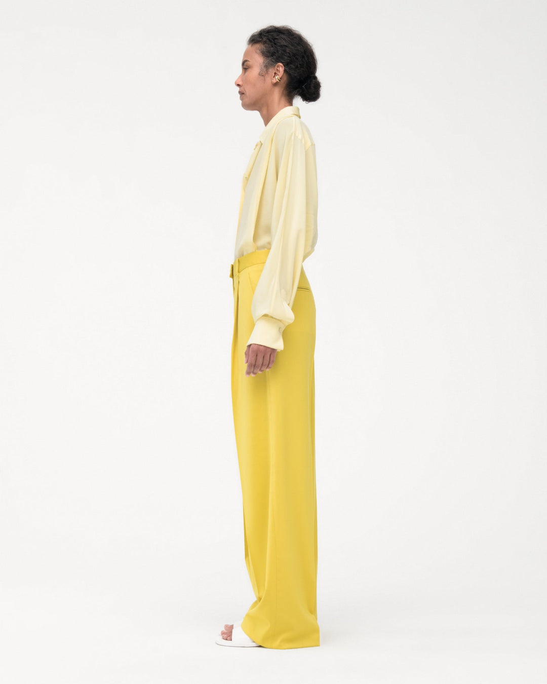 Silk Pleated Wrap Shirt