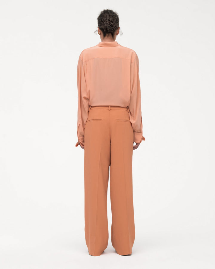 Silk Pleated Wrap Shirt