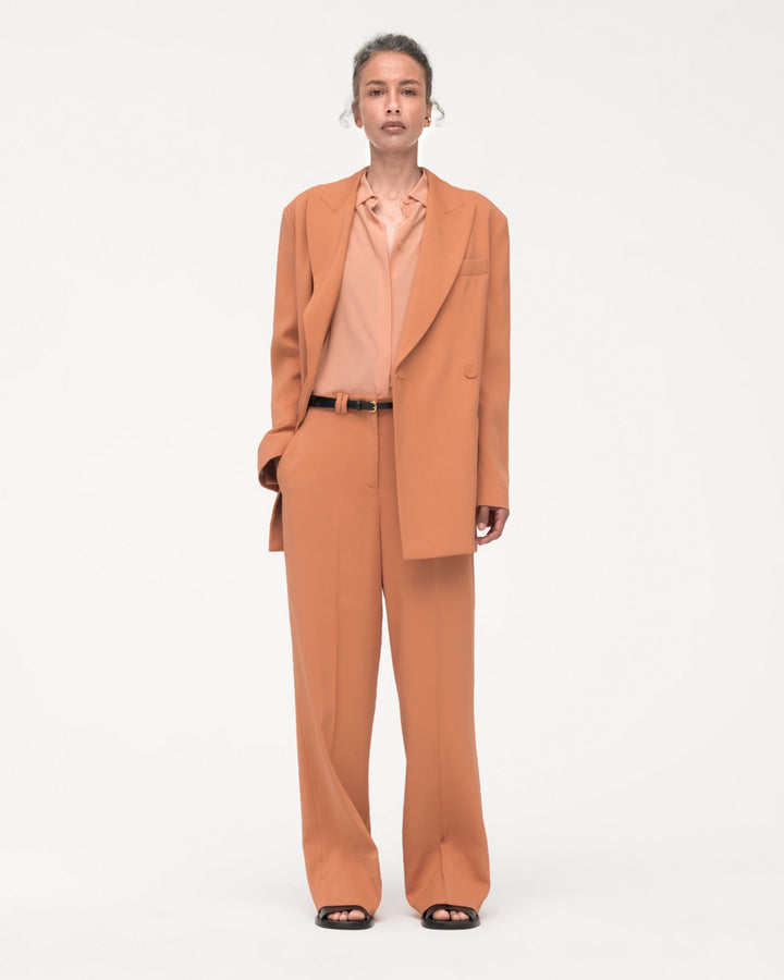 Silk Pleated Wrap Shirt