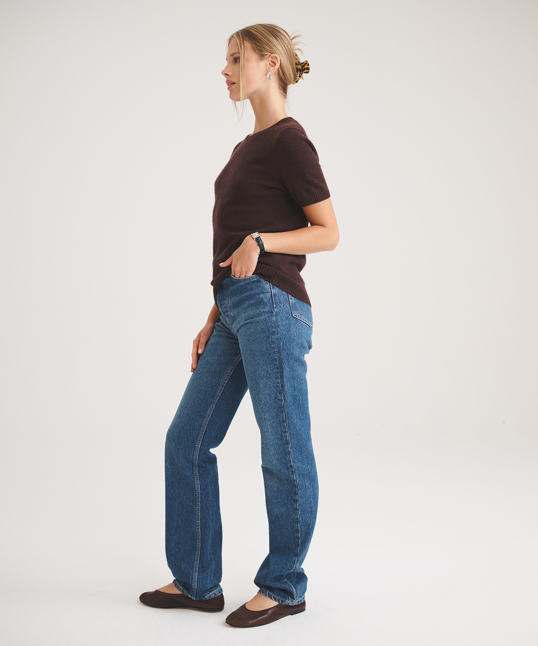 Basic Cashmere Short Sleeve Sweater