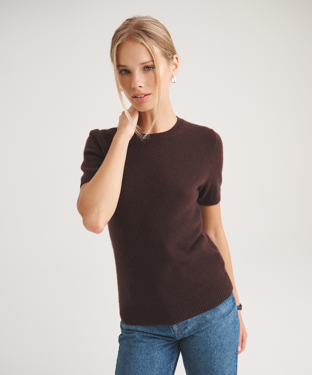Basic Cashmere Short Sleeve Sweater