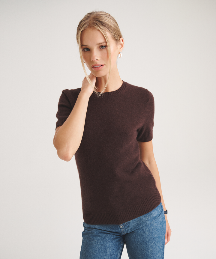 Basic Cashmere Short Sleeve Sweater