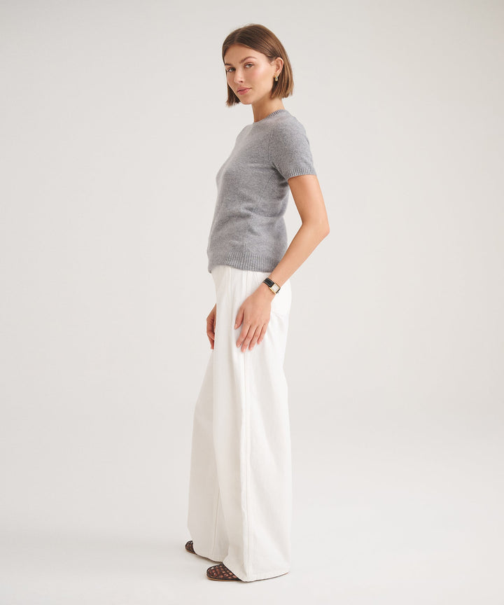 Basic Cashmere Short Sleeve Sweater