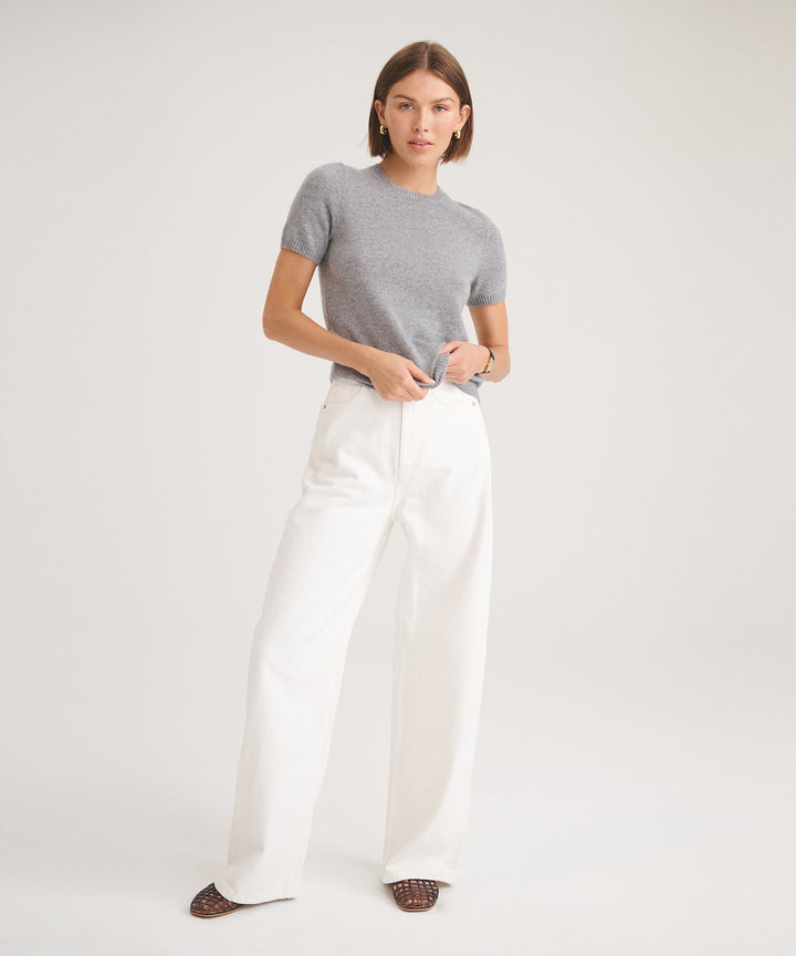 Basic Cashmere Short Sleeve Sweater