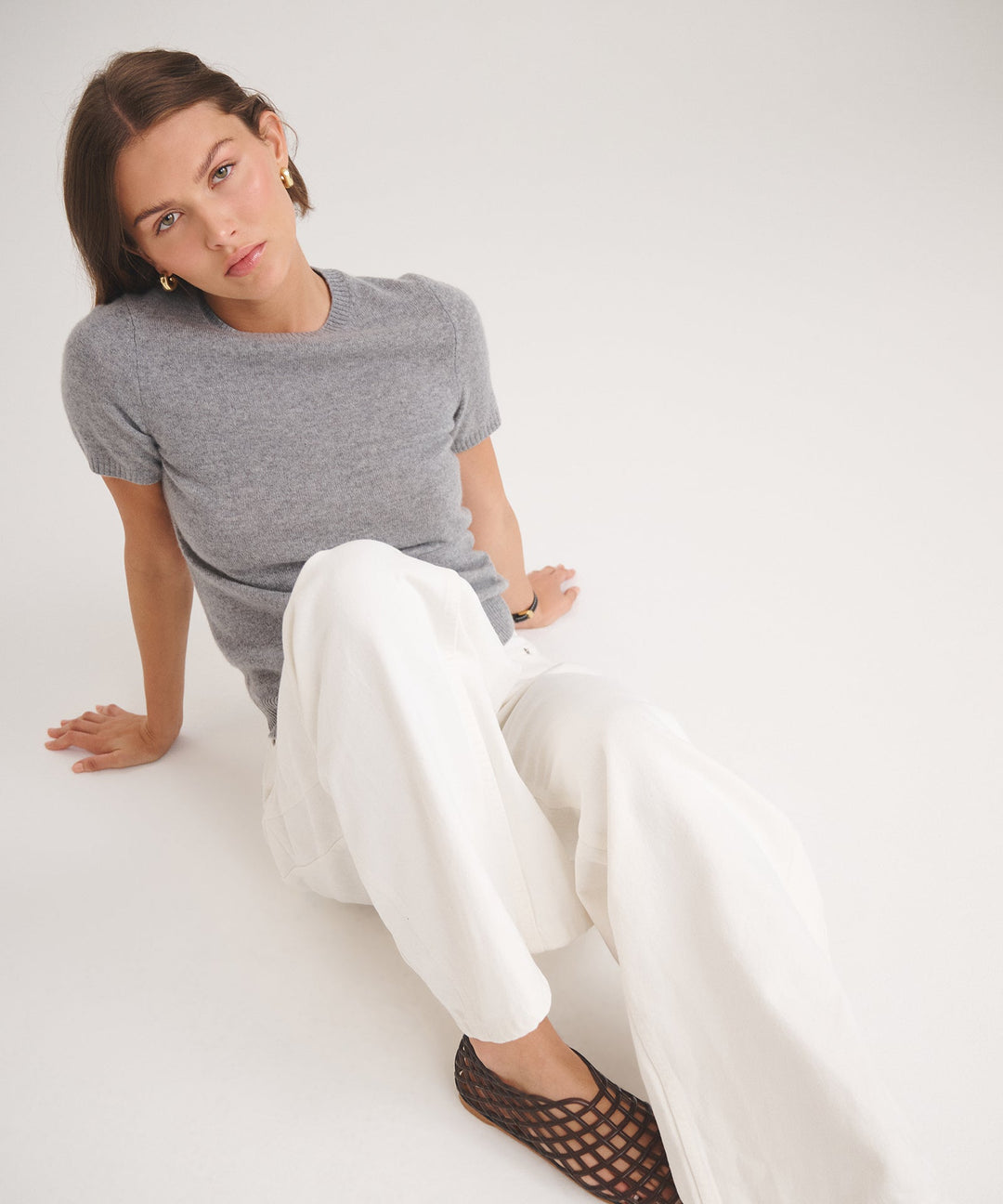 Basic Cashmere Short Sleeve Sweater
