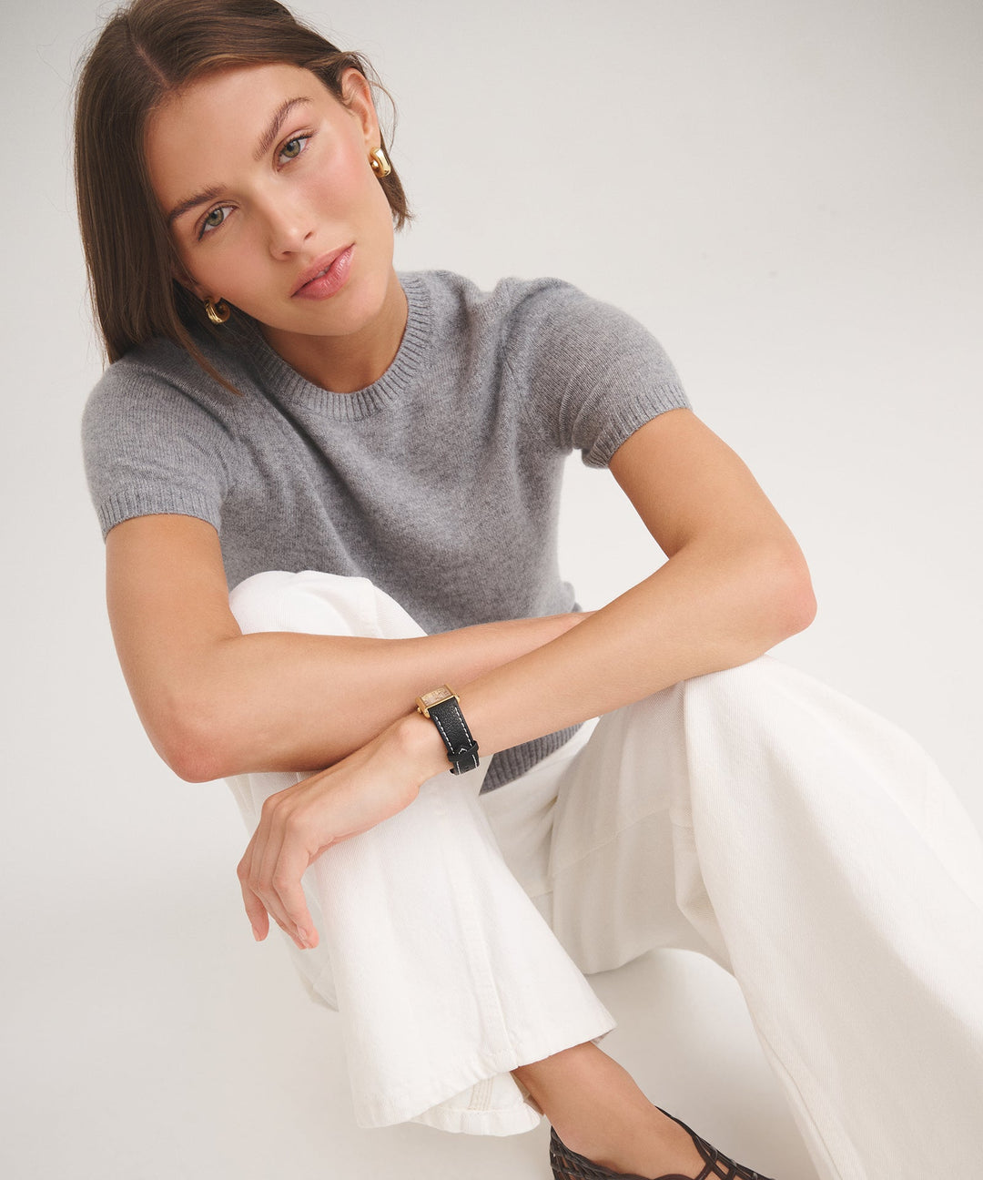 Basic Cashmere Short Sleeve Sweater