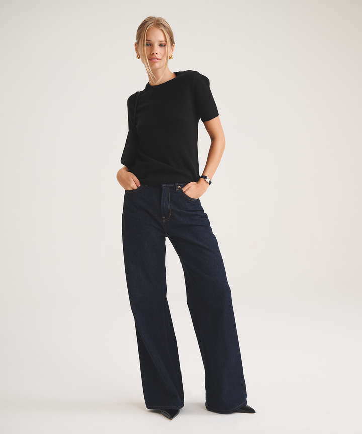 Basic Cashmere Short Sleeve Sweater