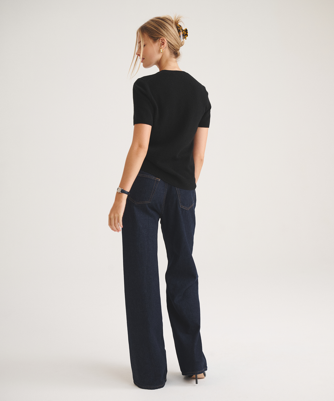 Basic Cashmere Short Sleeve Sweater