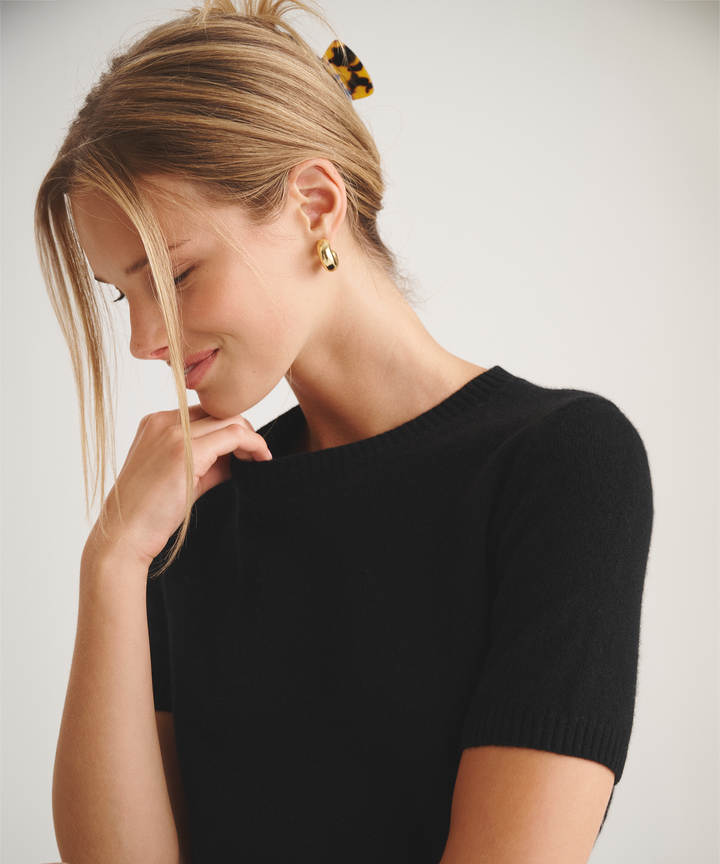 Basic Cashmere Short Sleeve Sweater