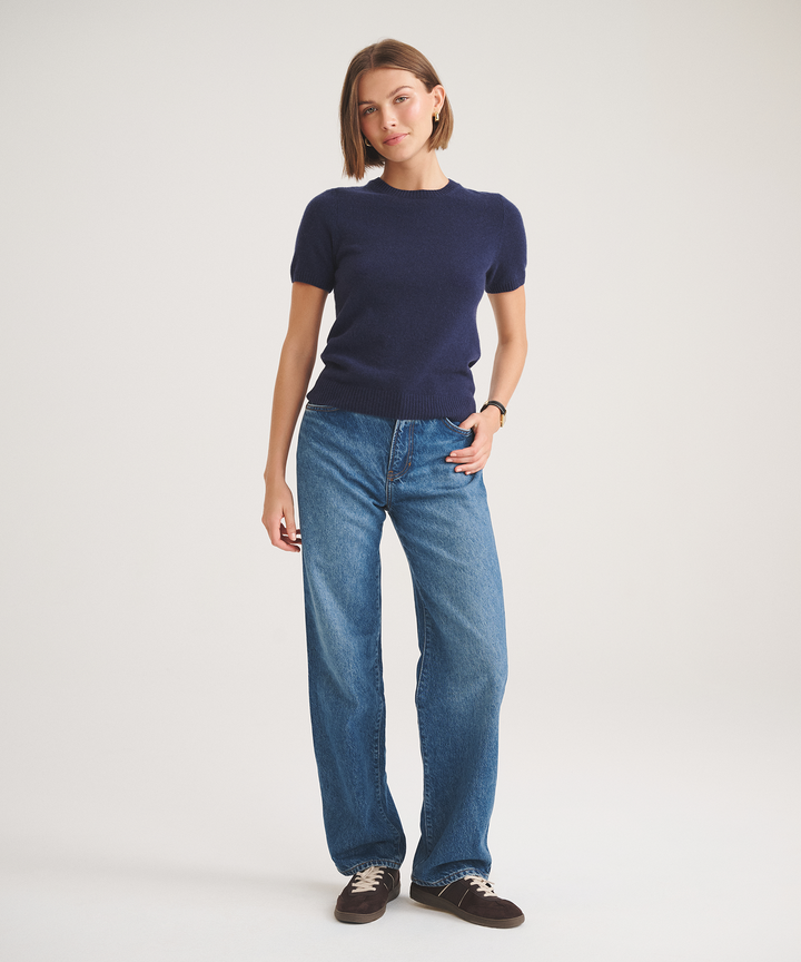 Basic Cashmere Short Sleeve Sweater