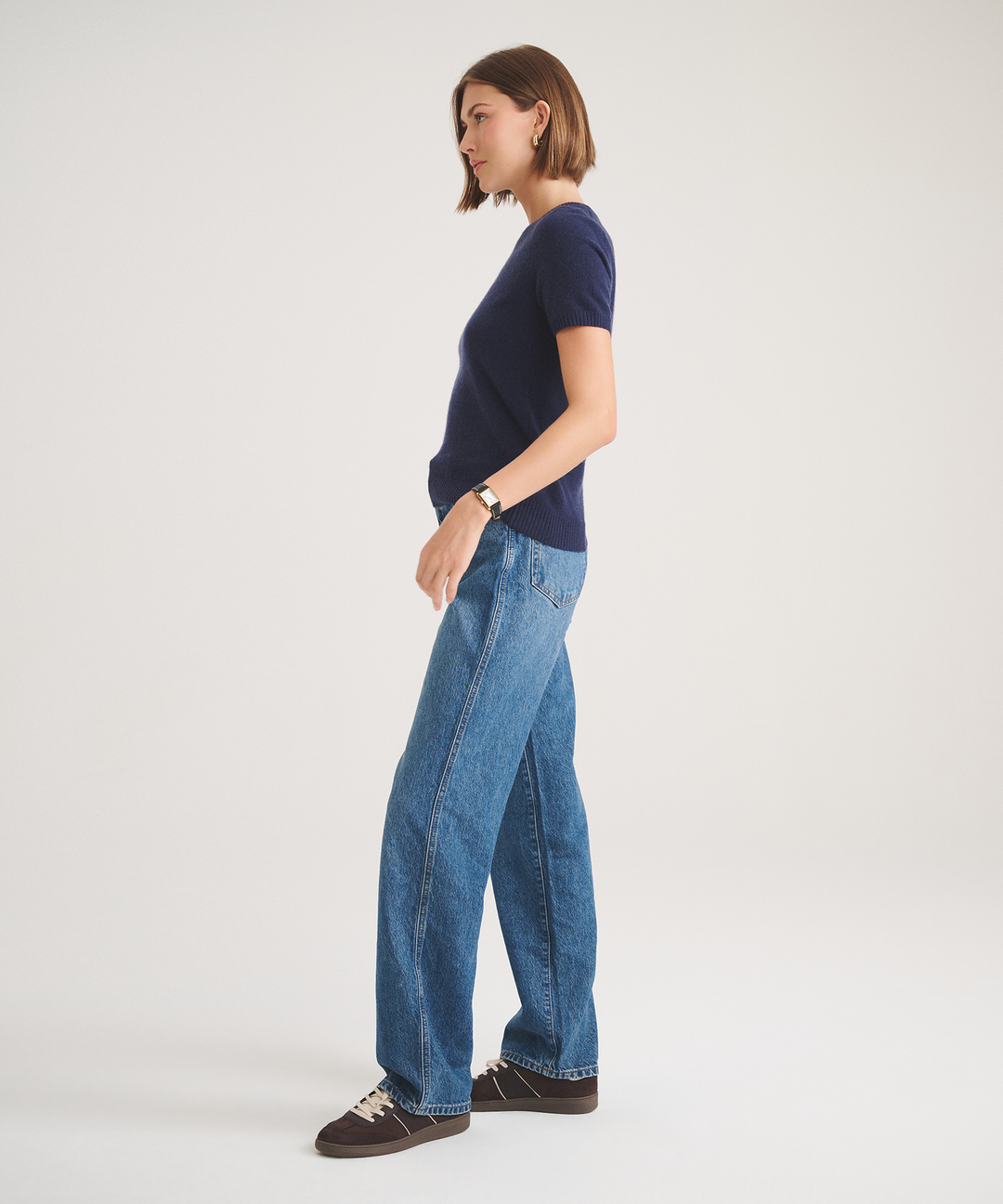 Basic Cashmere Short Sleeve Sweater