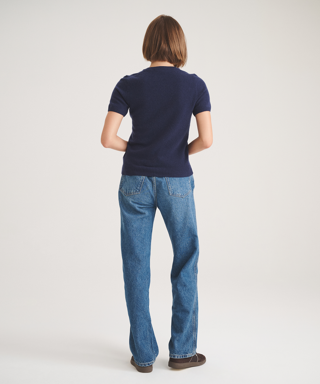 Basic Cashmere Short Sleeve Sweater
