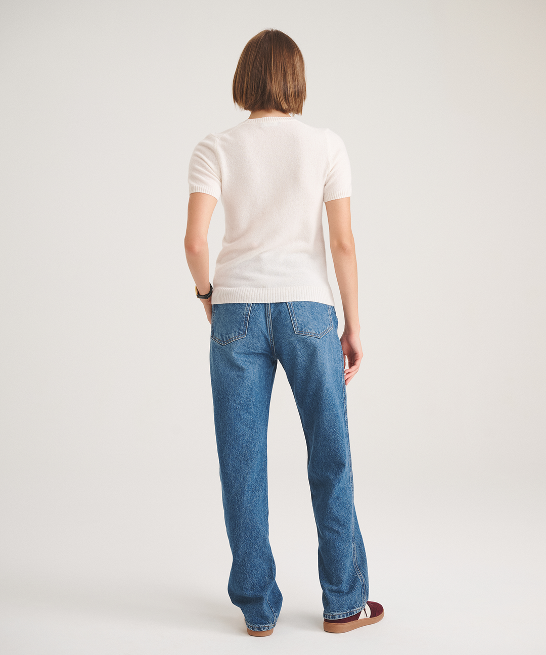 Basic Cashmere Short Sleeve Sweater