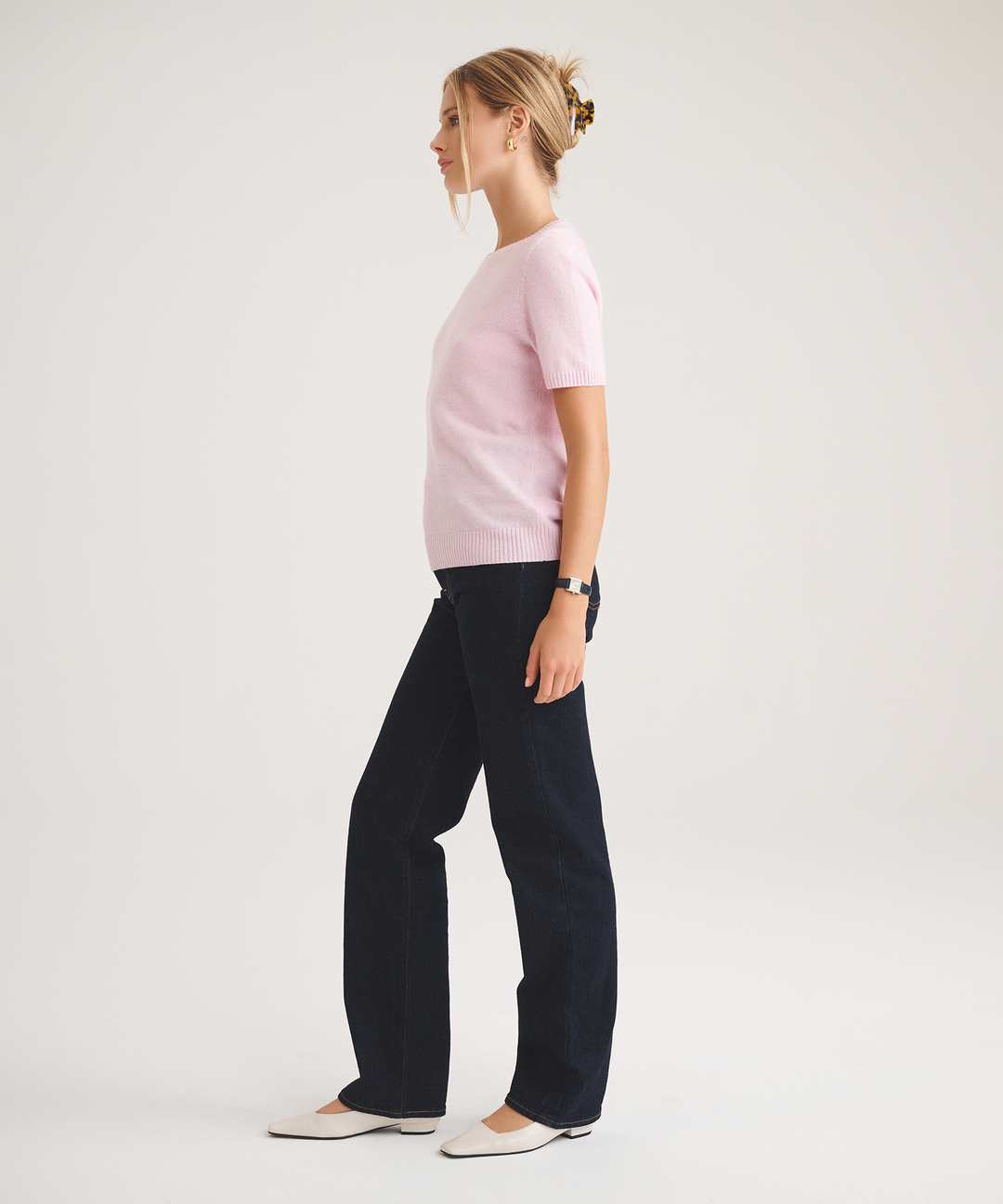 Basic Cashmere Short Sleeve Sweater