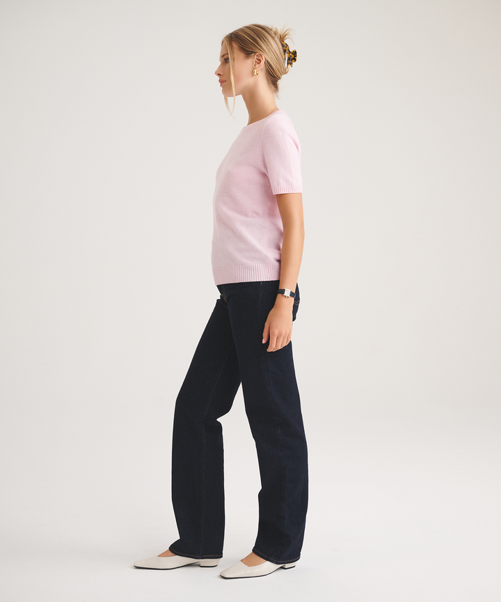 Basic Cashmere Short Sleeve Sweater