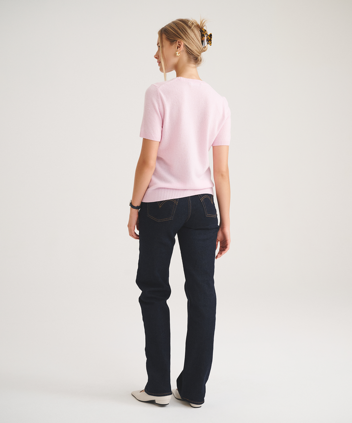 Basic Cashmere Short Sleeve Sweater