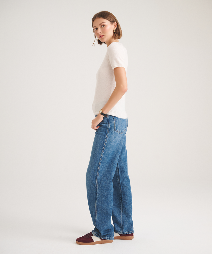 Basic Cashmere Short Sleeve Sweater