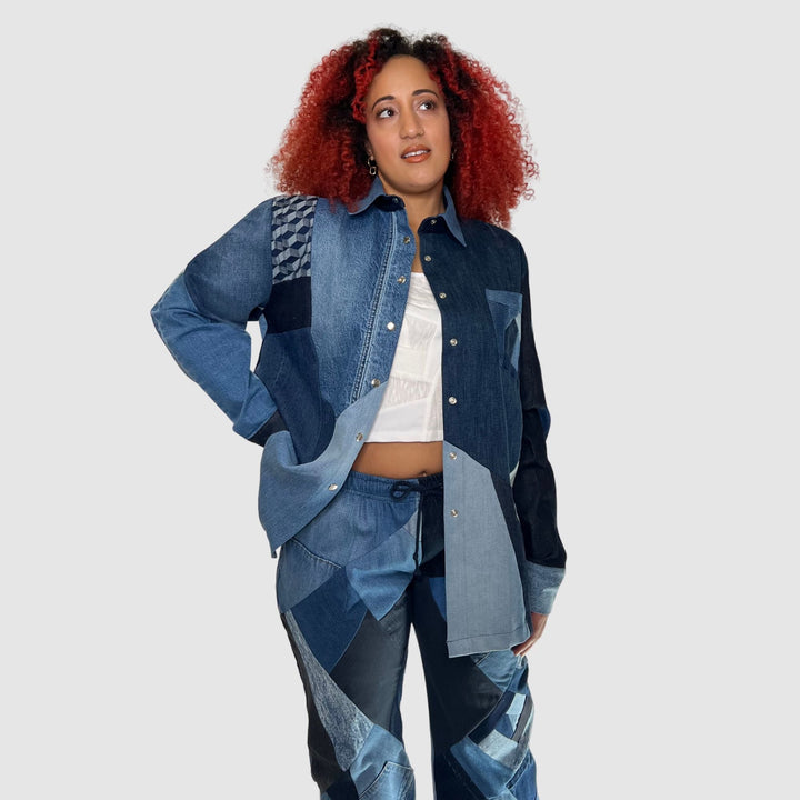 denim long sleeve shirt