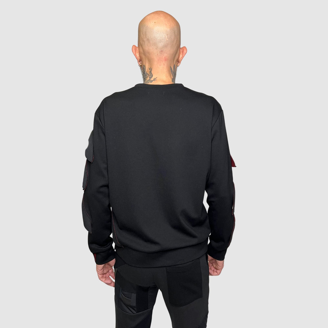 black 'song bird' crewneck sweatshirt