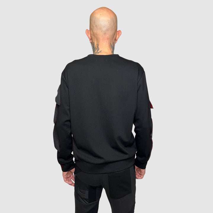 black 'song bird' crewneck sweatshirt