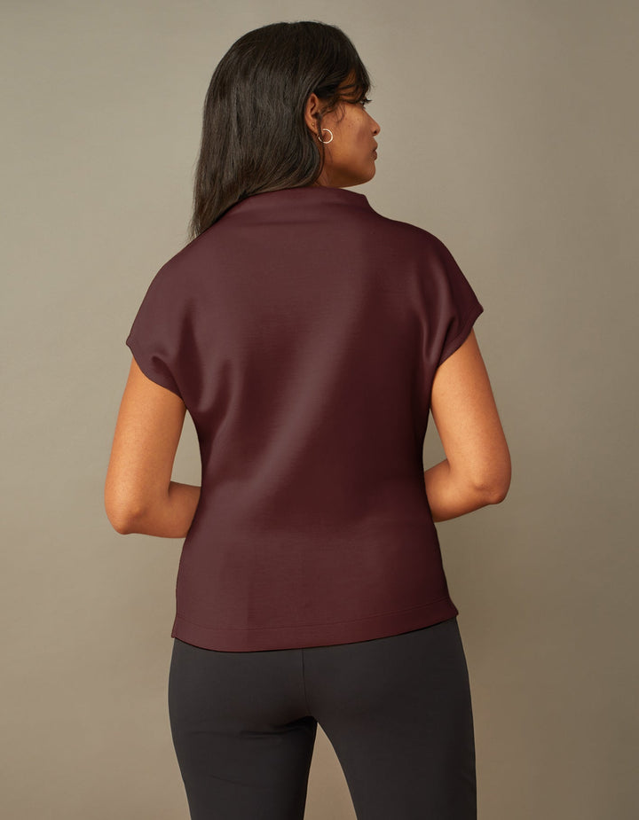 Cap Sleeve Mock Neck Top