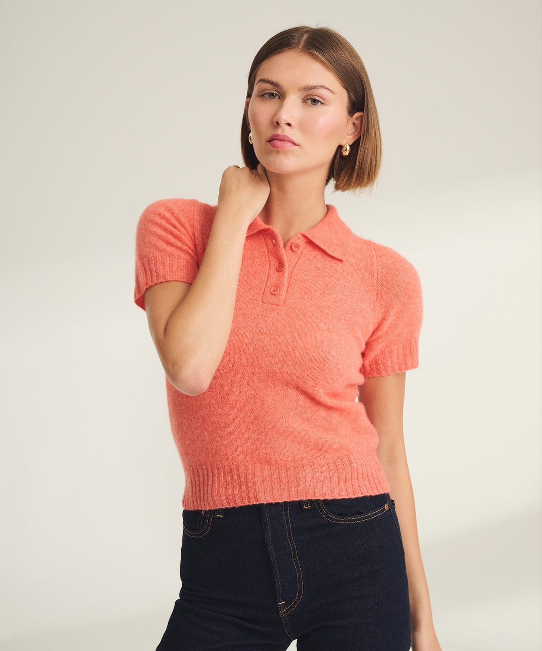 Cashmere Featherweight Short Sleeve Polo
