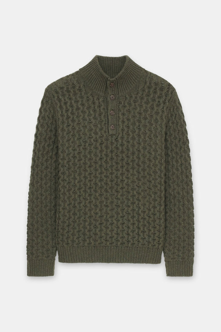 Cashmino Honeycomb High Neck Henley
