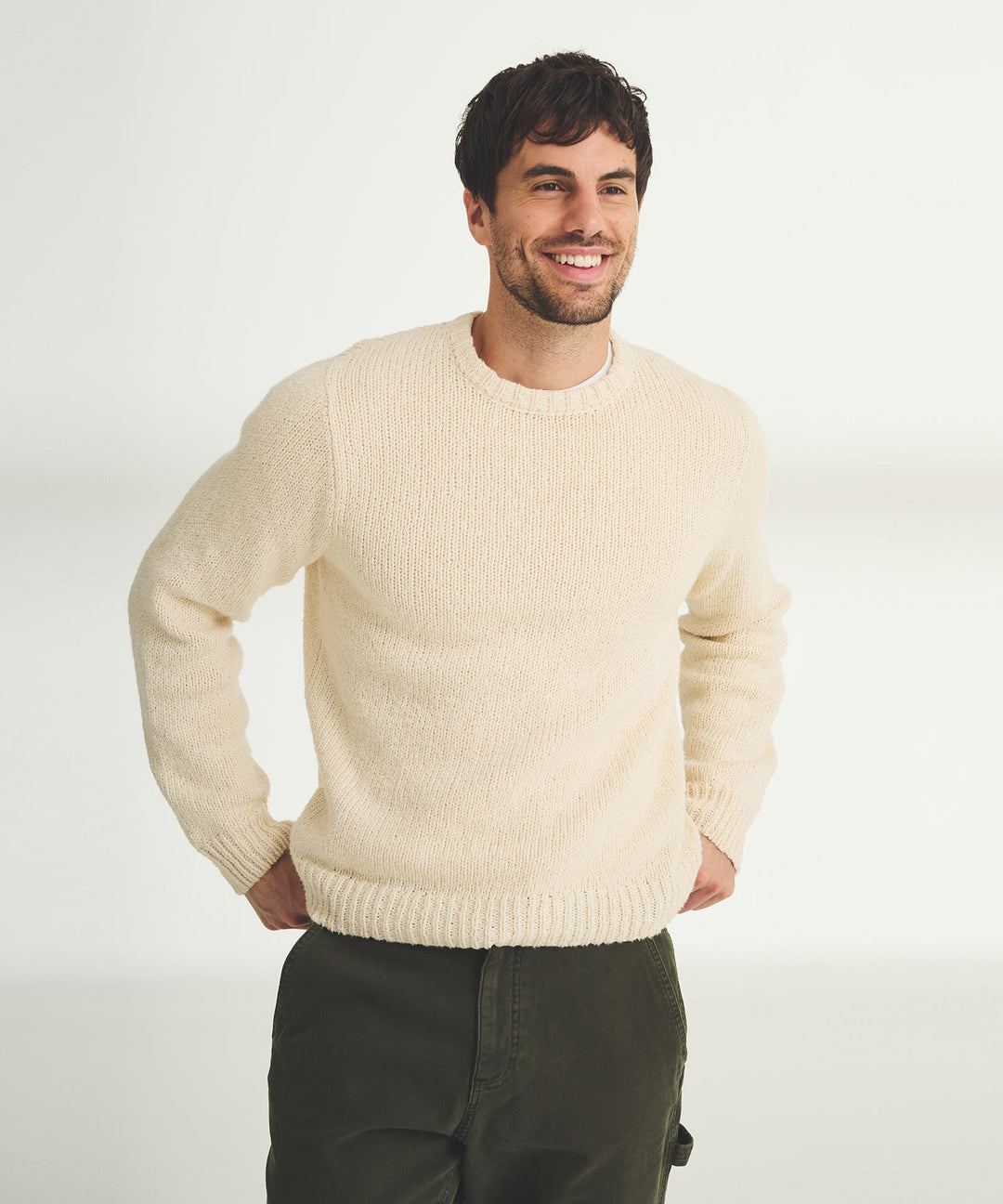 Chunky Cotton Crewneck Sweater