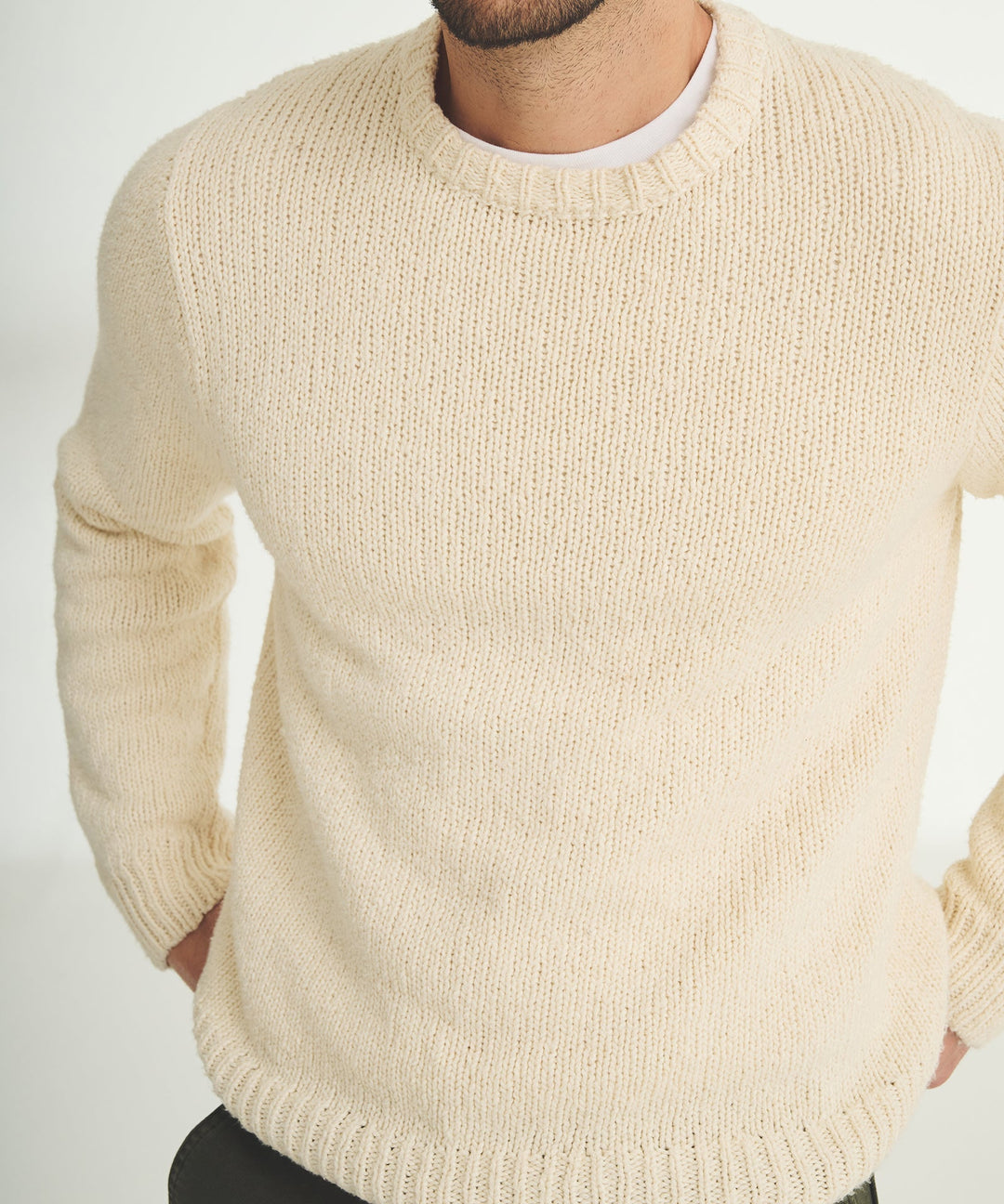 Chunky Cotton Crewneck Sweater