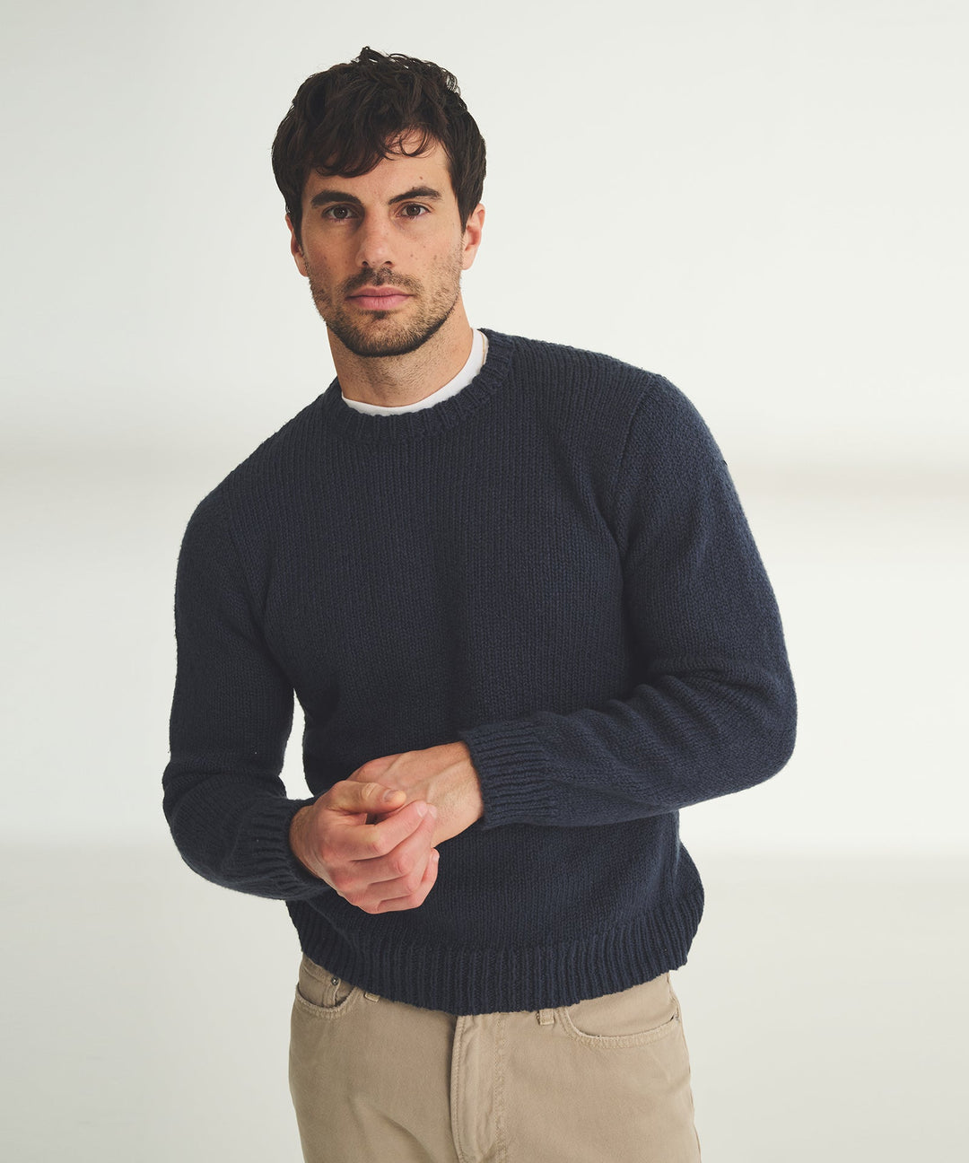 Chunky Cotton Crewneck Sweater