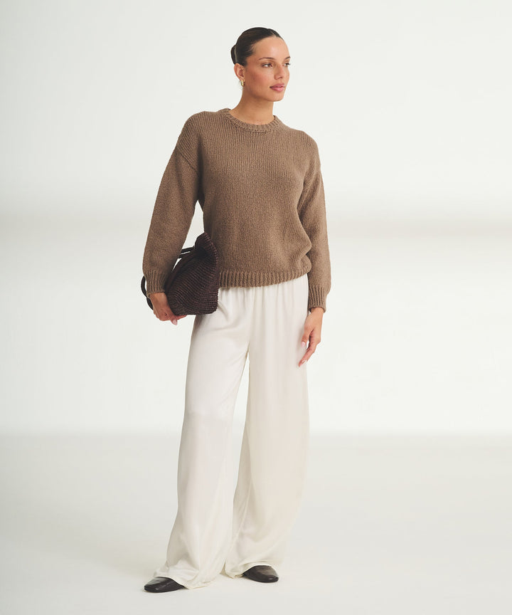 Chunky Cotton Crewneck Sweater