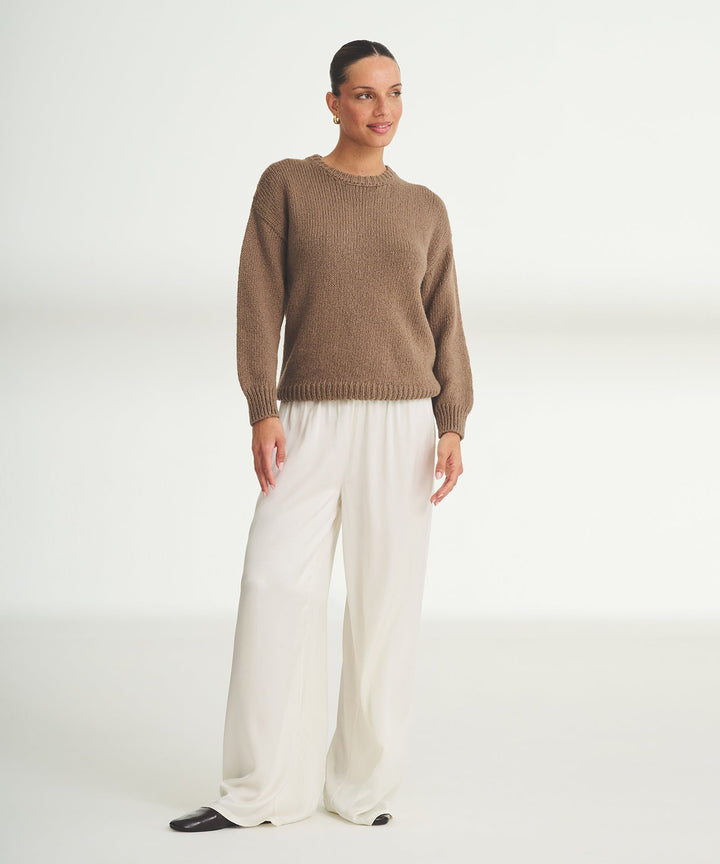 Chunky Cotton Crewneck Sweater