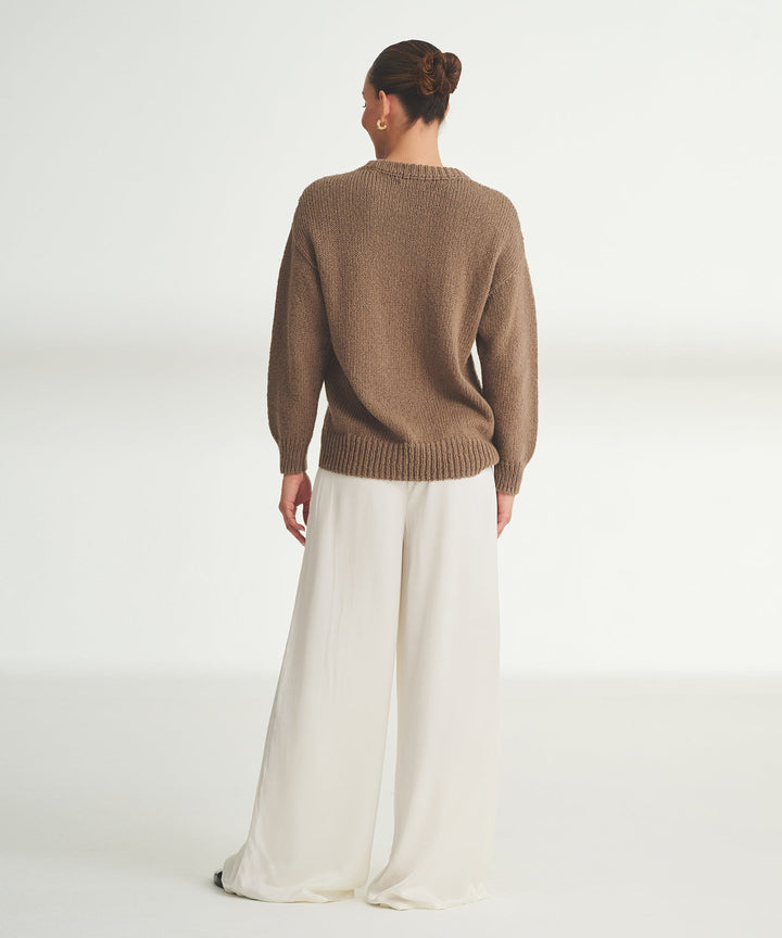 Chunky Cotton Crewneck Sweater