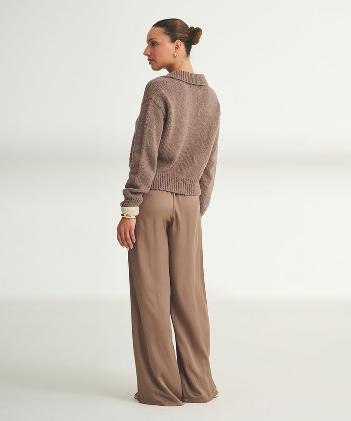 Chunky Cotton Polo Sweater