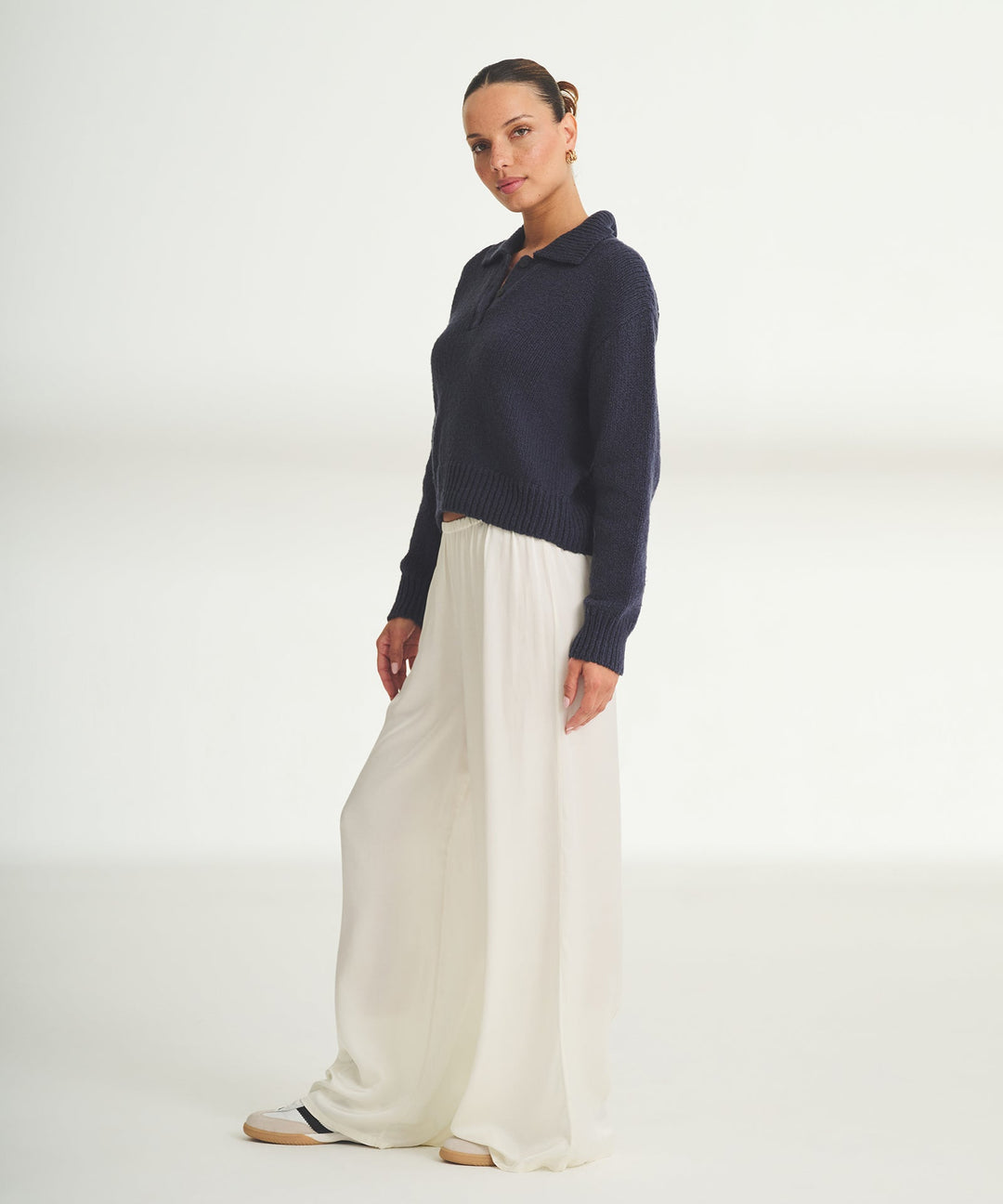 Chunky Cotton Polo Sweater